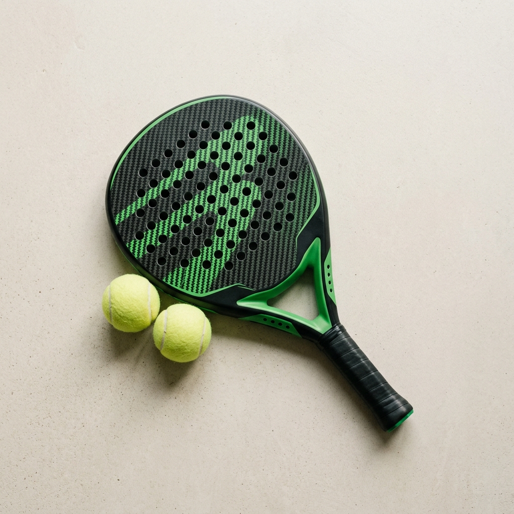 Padel racket and balls